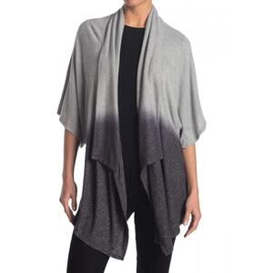 Status By Chenault Women's Ombre Dip Dye Cardigan Sweater in Gray Large MSRP $69